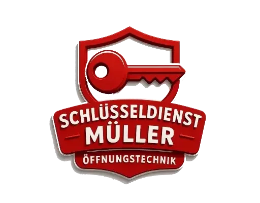 Unternehmenslogo „Schlüsseldienst Müller“ mit Schlüssel-Icon, angepasst für die Einsatzzentrale Müller.